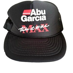 Vintage 90s Abu Garcia Take It To The Max Trucker Mesh Snapback Rope Hat Fishing